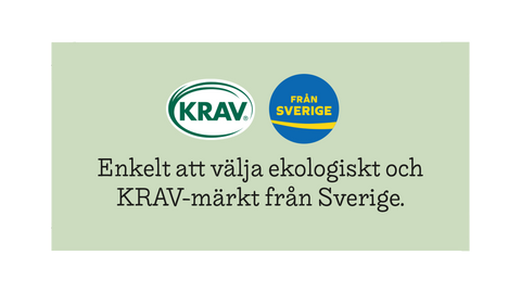 Hyllkantsetikett KRAV och Från Sverige - 80x35
