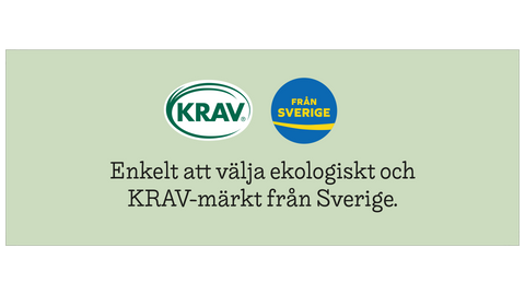 Hyllkantsetikett KRAV och Från Sverige - 210x74